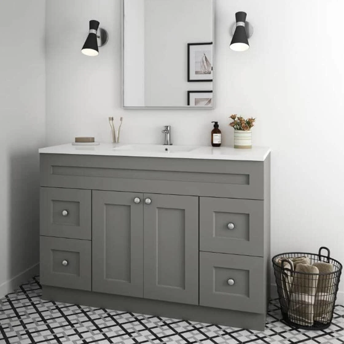 Bathroom vanity with minimal things on the counter