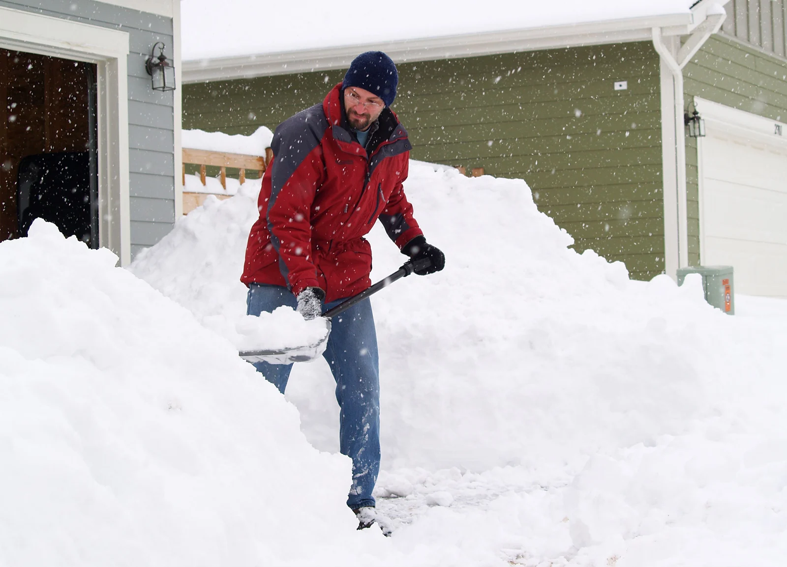 Someone shoveling snow