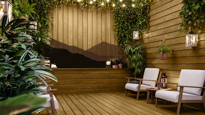 Private backyard patio