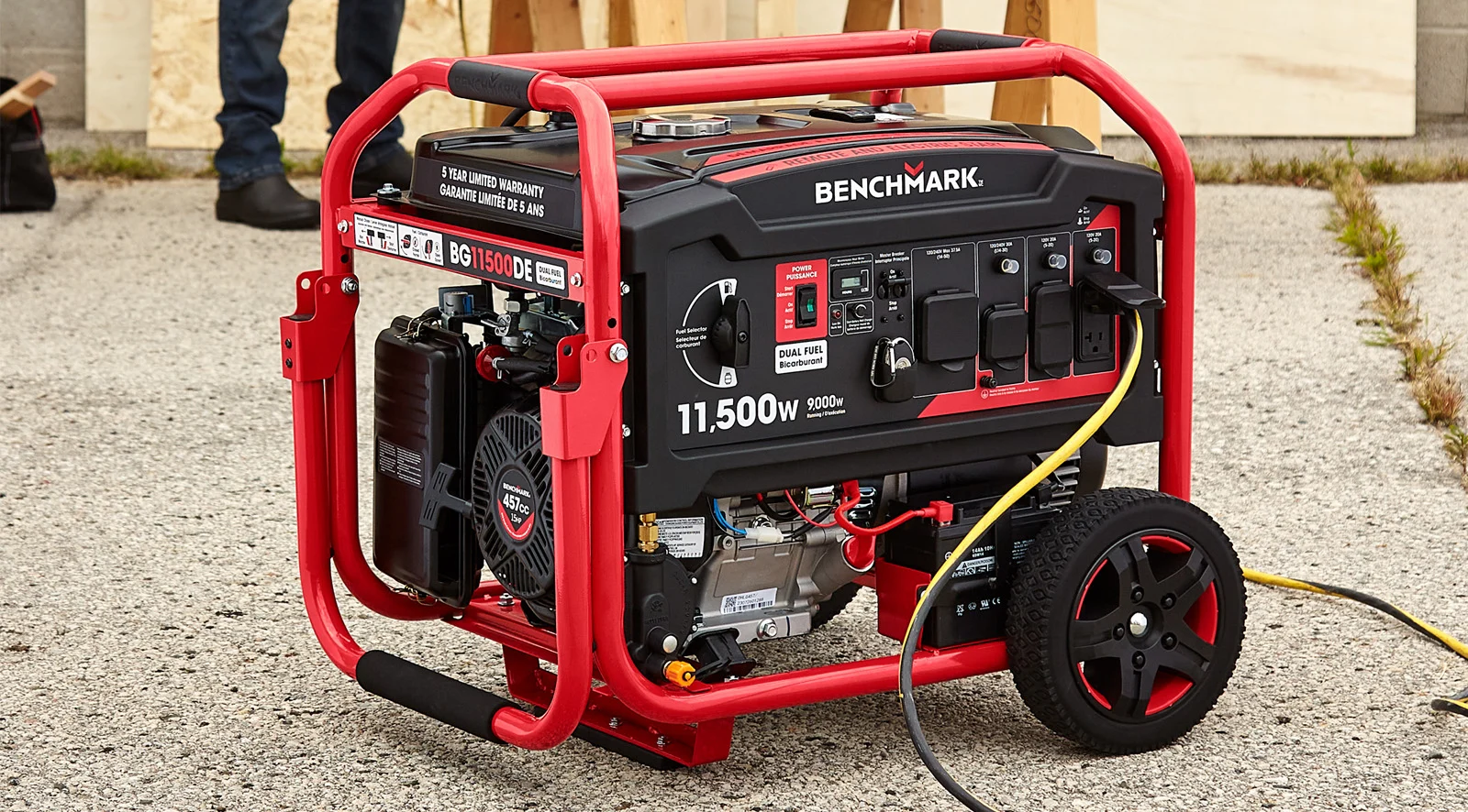 5210237 BENCHMARK Portable Dual Fuel Generator - with Remote Start, 11500W 76-80dB Lifestyle Photo Detail 1