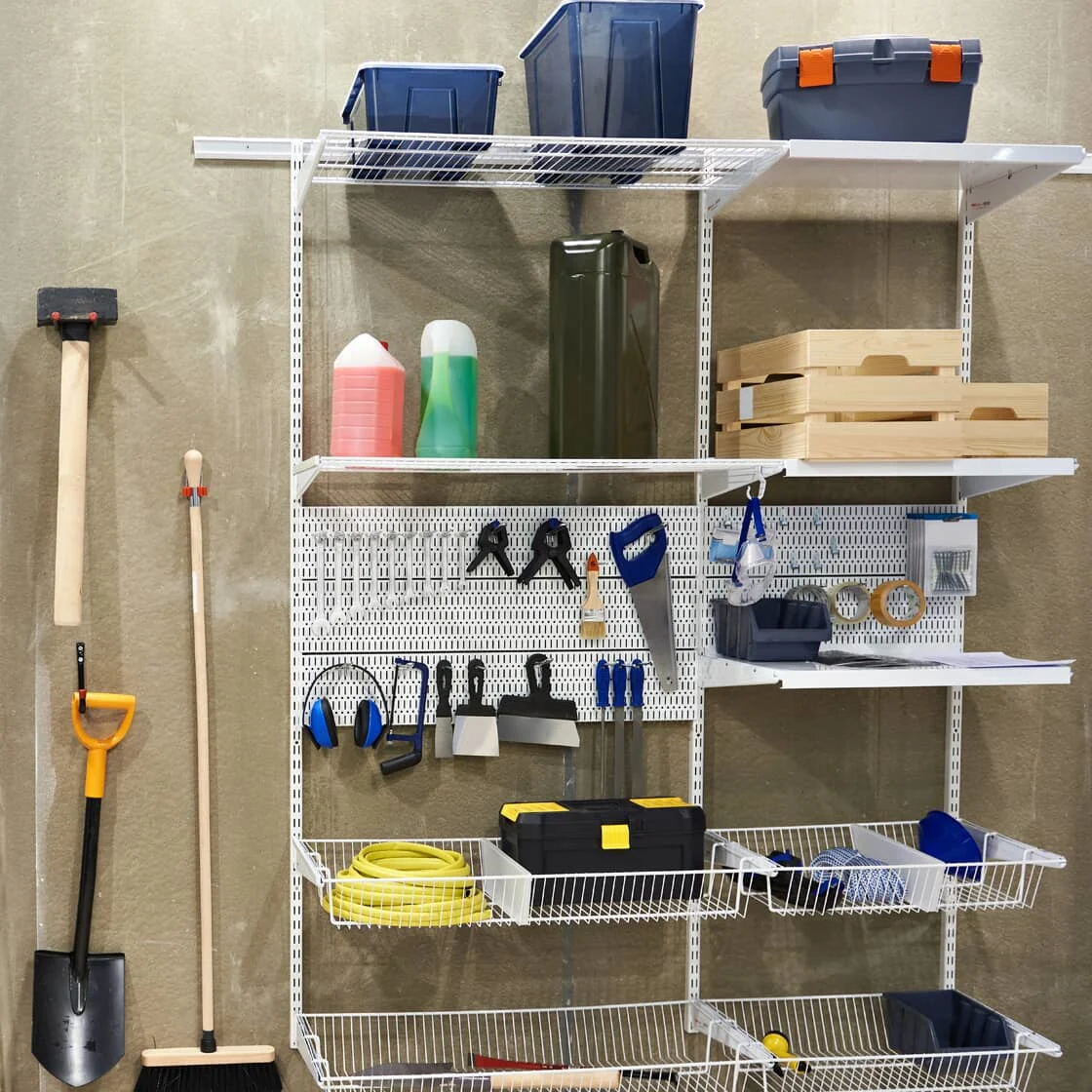 Open shelving.