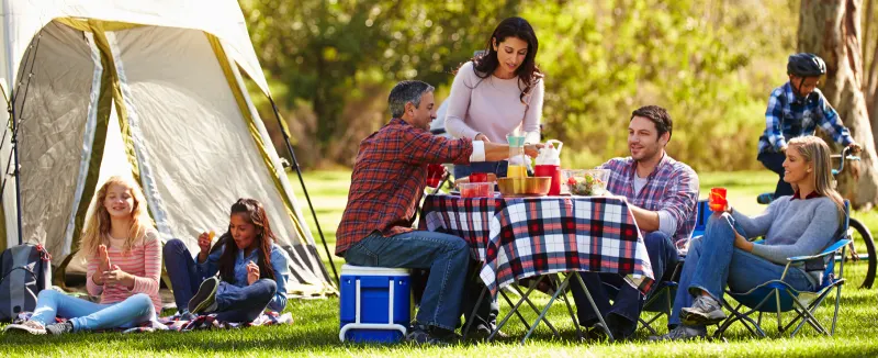 A family camping