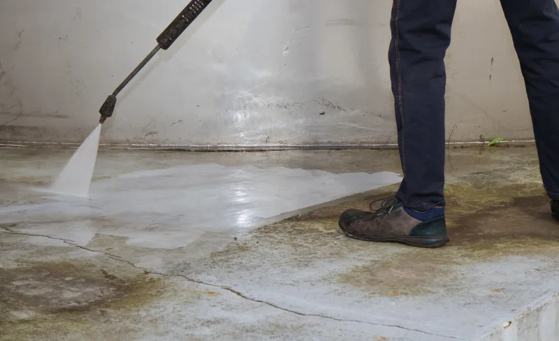 how to powerwash a garage floor