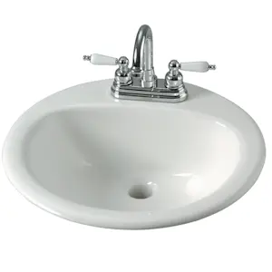 image of A white drop-in sink 