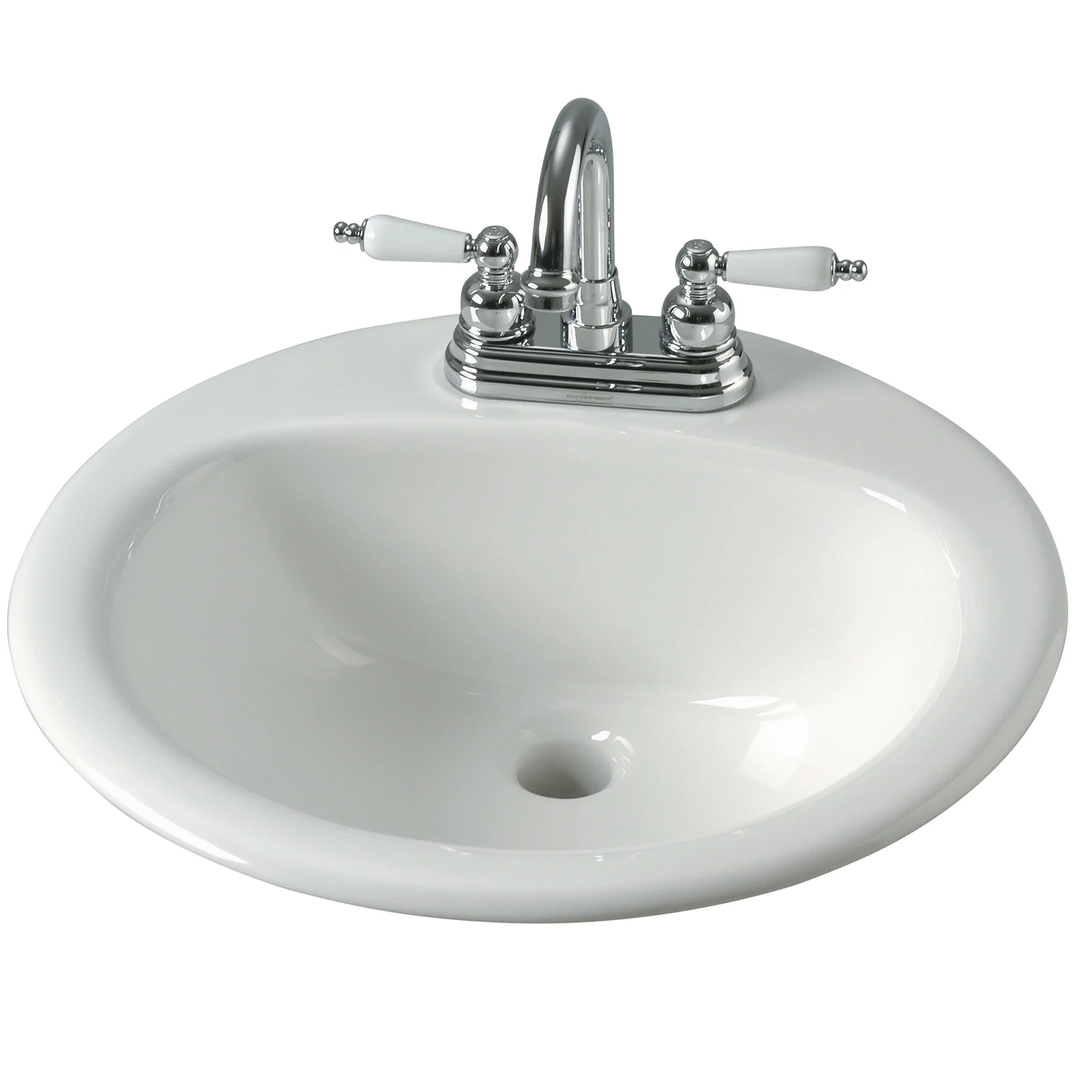 A white drop-in sink 
