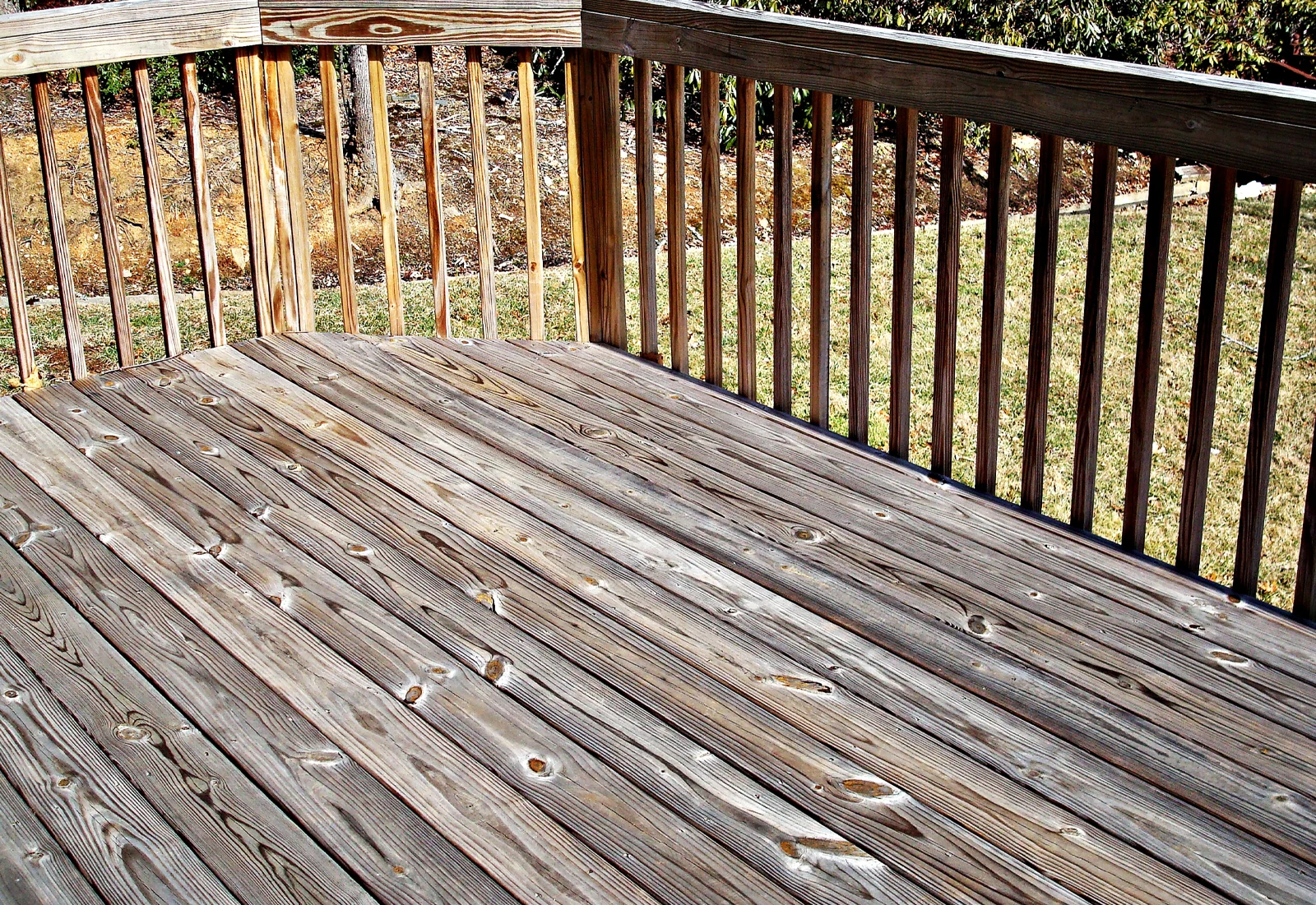 A deck cleared to be staining