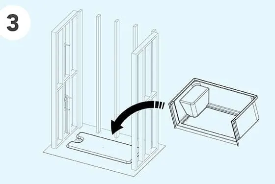Installing the Bathtub or Shower Base
