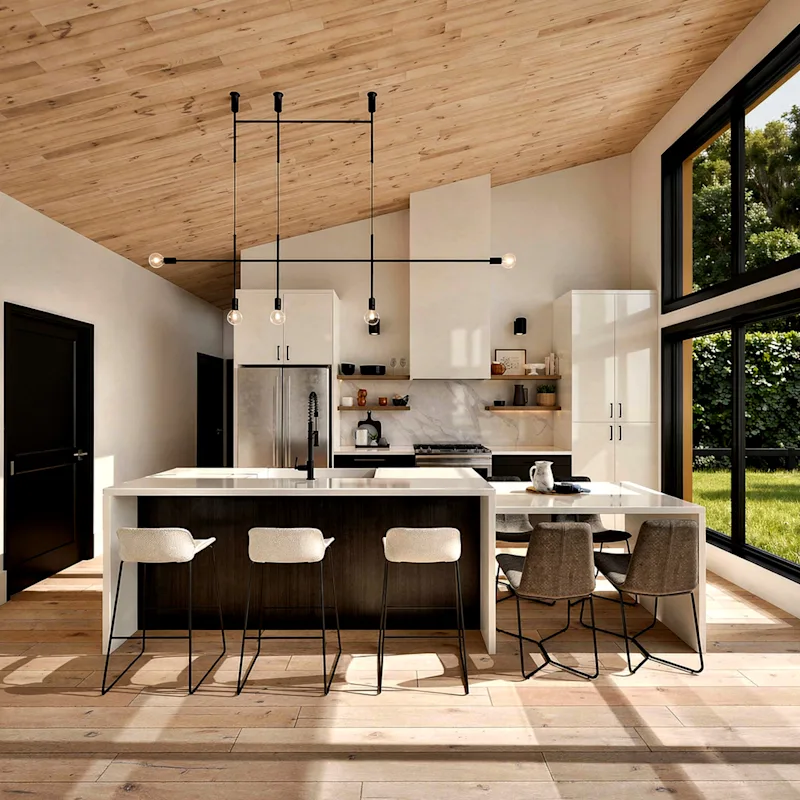Cuisine moderne à aire ouverte
