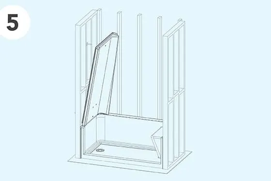 Silicone et installation de la paroi
de robinet