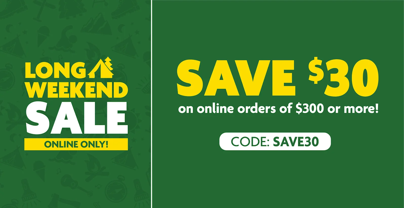 Long Weekend Sale July 31 Web Banner 1600x825