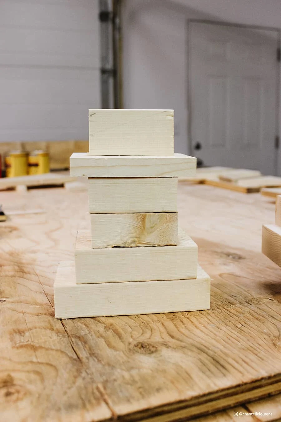 Stacked wooden blocks