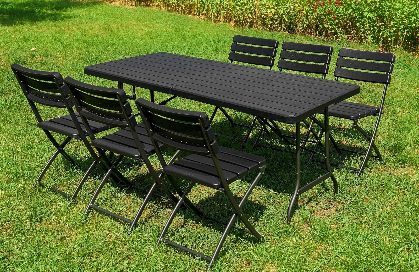 A plastic table set