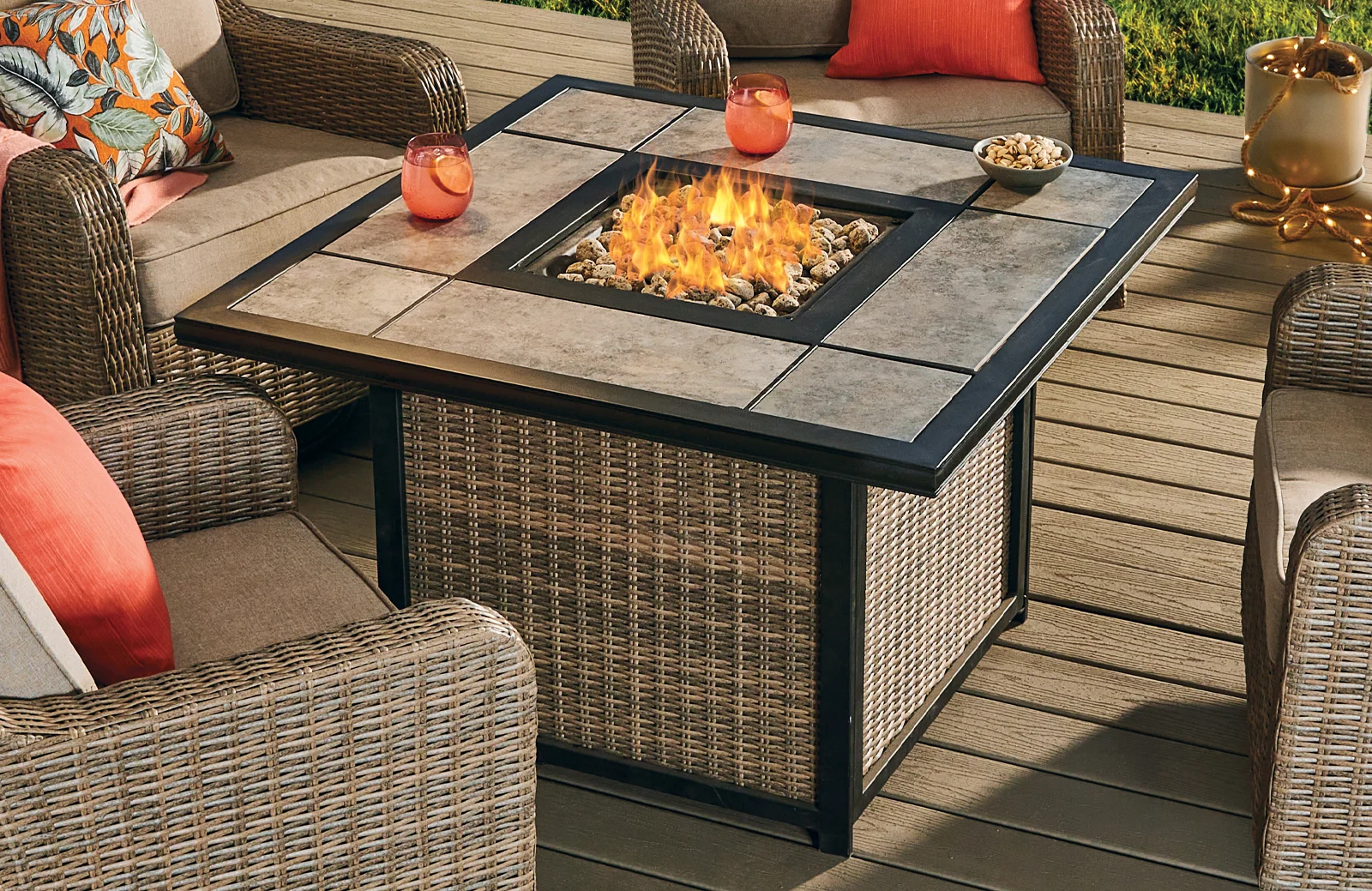 A fire pit table