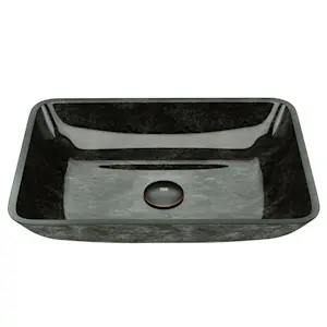 image of A black vessel sink 