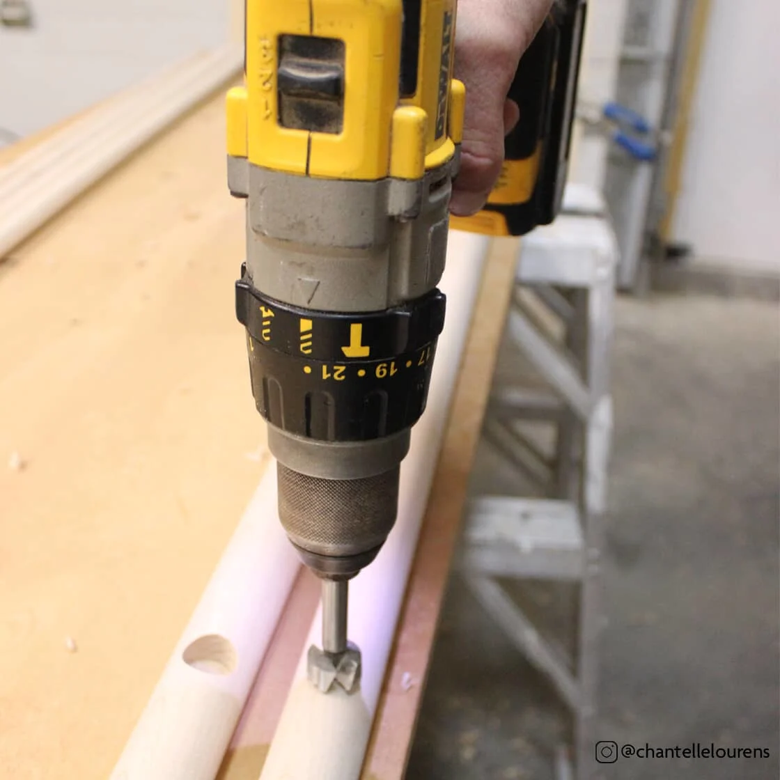 Drilling the Towel Rod Sockets