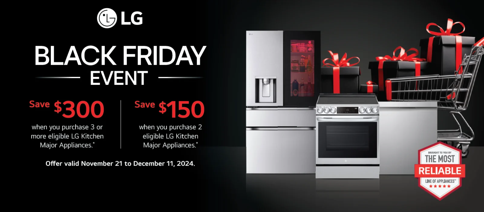 Kitchen (Appliances) - Black Friday (21/11-11/12) - LG Rebate Banner Image