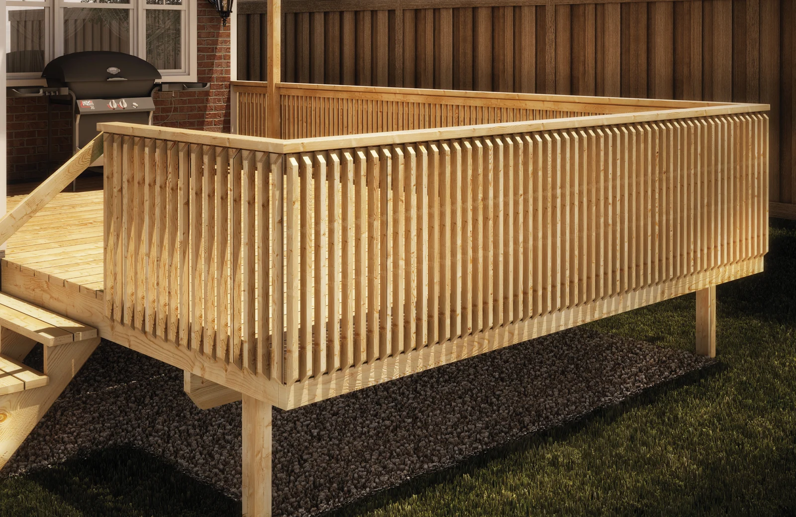 A wooden railing