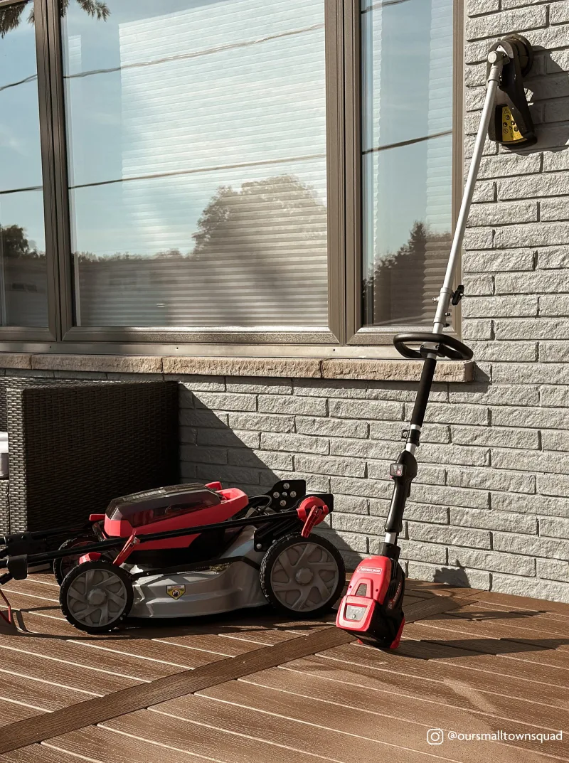 A lawn mower and trimmer