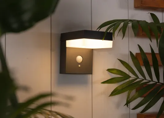 A wall-mounted deck light