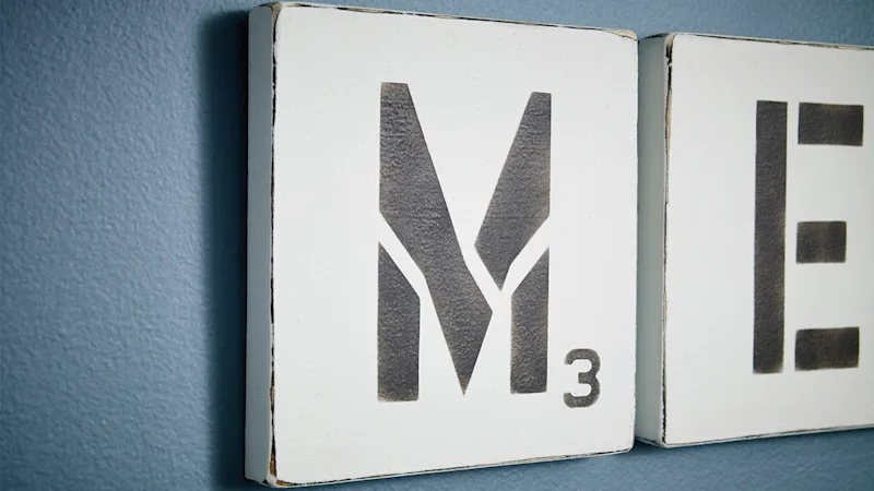 Oversized Scrabble wall art