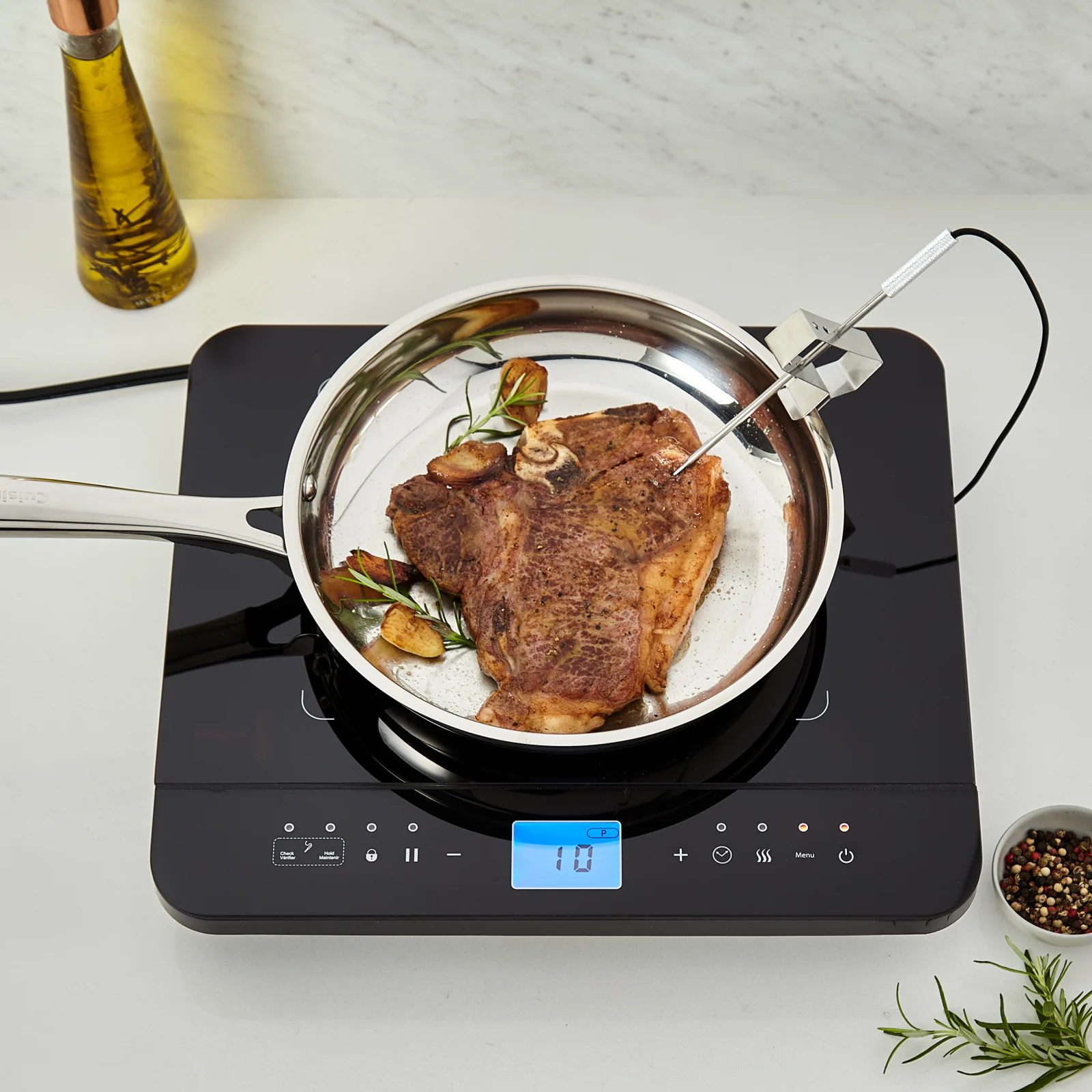 MOSAIC Induction Cooktop with Temperature Probe_Lifestyle image