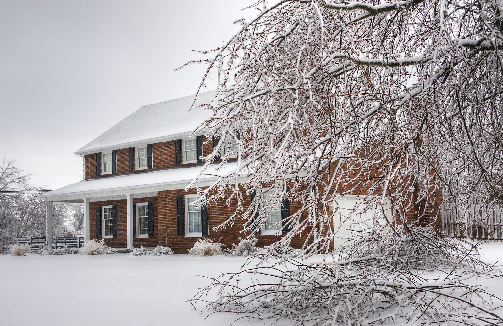 Outside of house after an ice storm