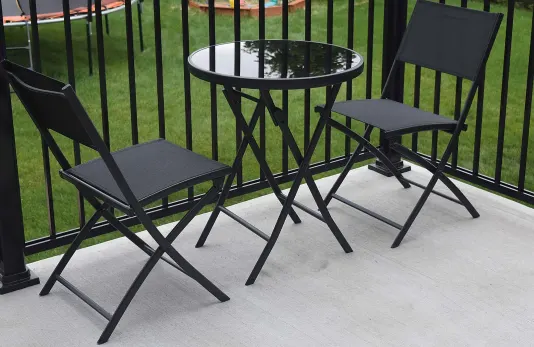 A metal table set