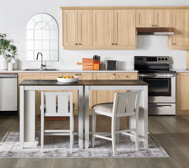 A kitchen with new cabinets