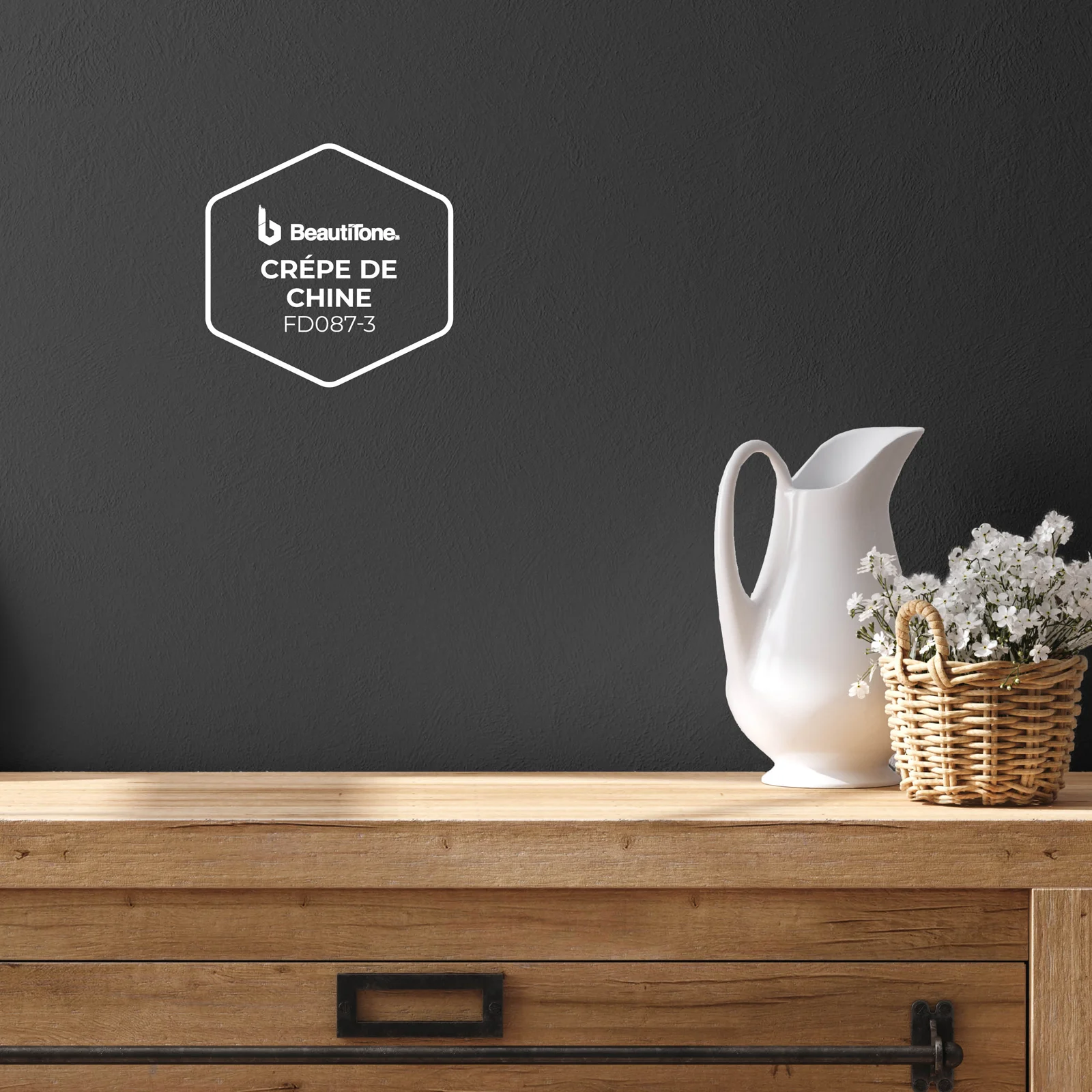 Peinture anthracite foncée et chaleureuse sur le mur