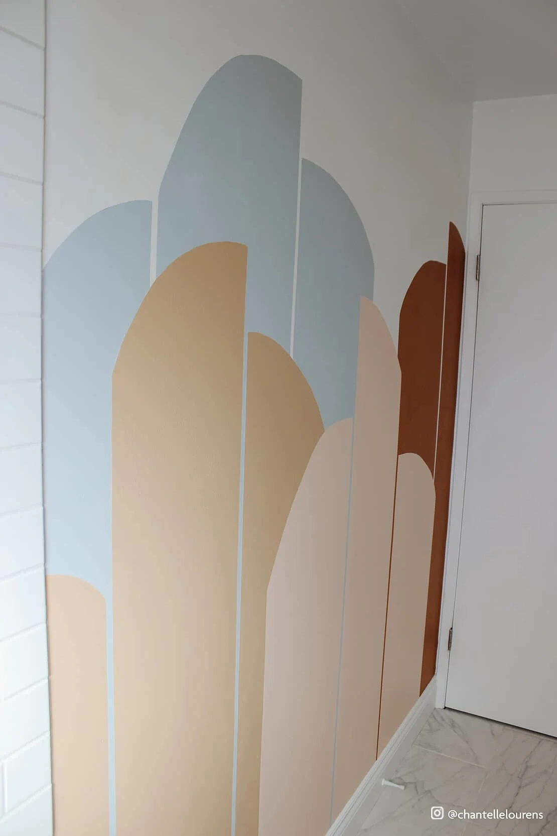 colourful boho bathroom wall