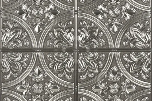 A metal ceiling tile 
