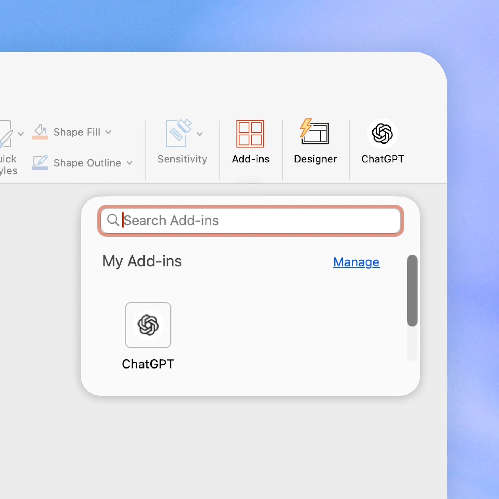 ChatGPT modifica una presentazione PowerPoint con file aziendali caricati.