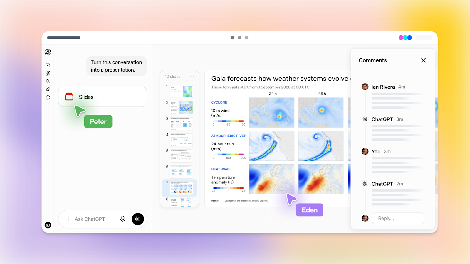OpenAI 推出 ChatGPT Slides：在 Space 里与团队实时协作做 PPT，可导出 PowerPoint、PDF 与 Google Slides