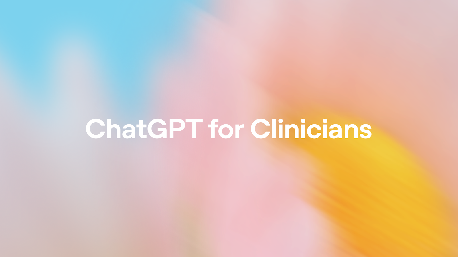 ChatGPT for Clinicians 소개 이미지