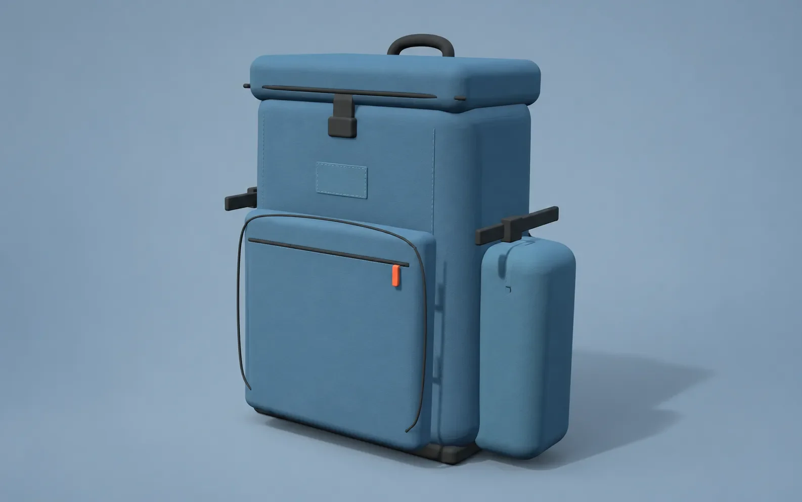 Ridge Pack website preview with a blue modular travel pack.