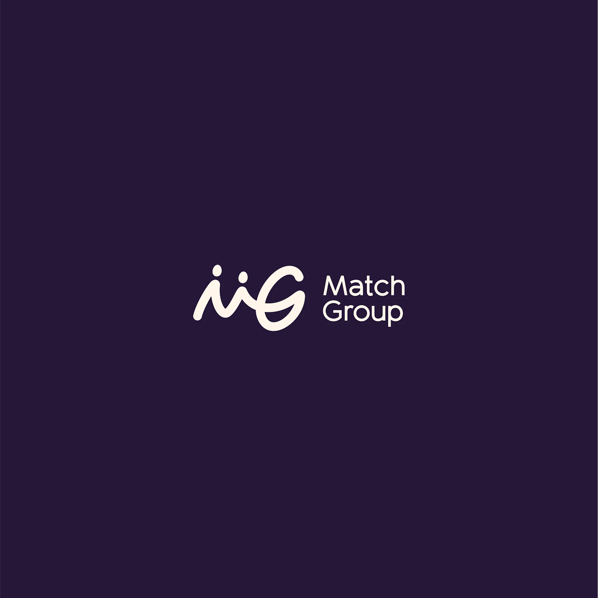 Logotipo da Match Group sobre um fundo roxo escuro