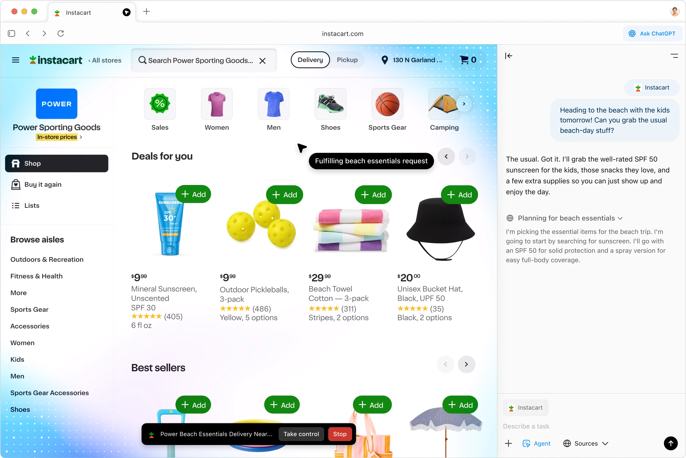 Interface moderne de navigateur web avec IA intégrée