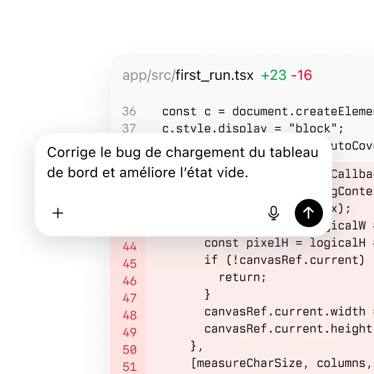 Prompt pour traduire le fichier joint « chartUtils.py » en JavaScript, superposé à un éditeur de code affichant « chartUtils.js »