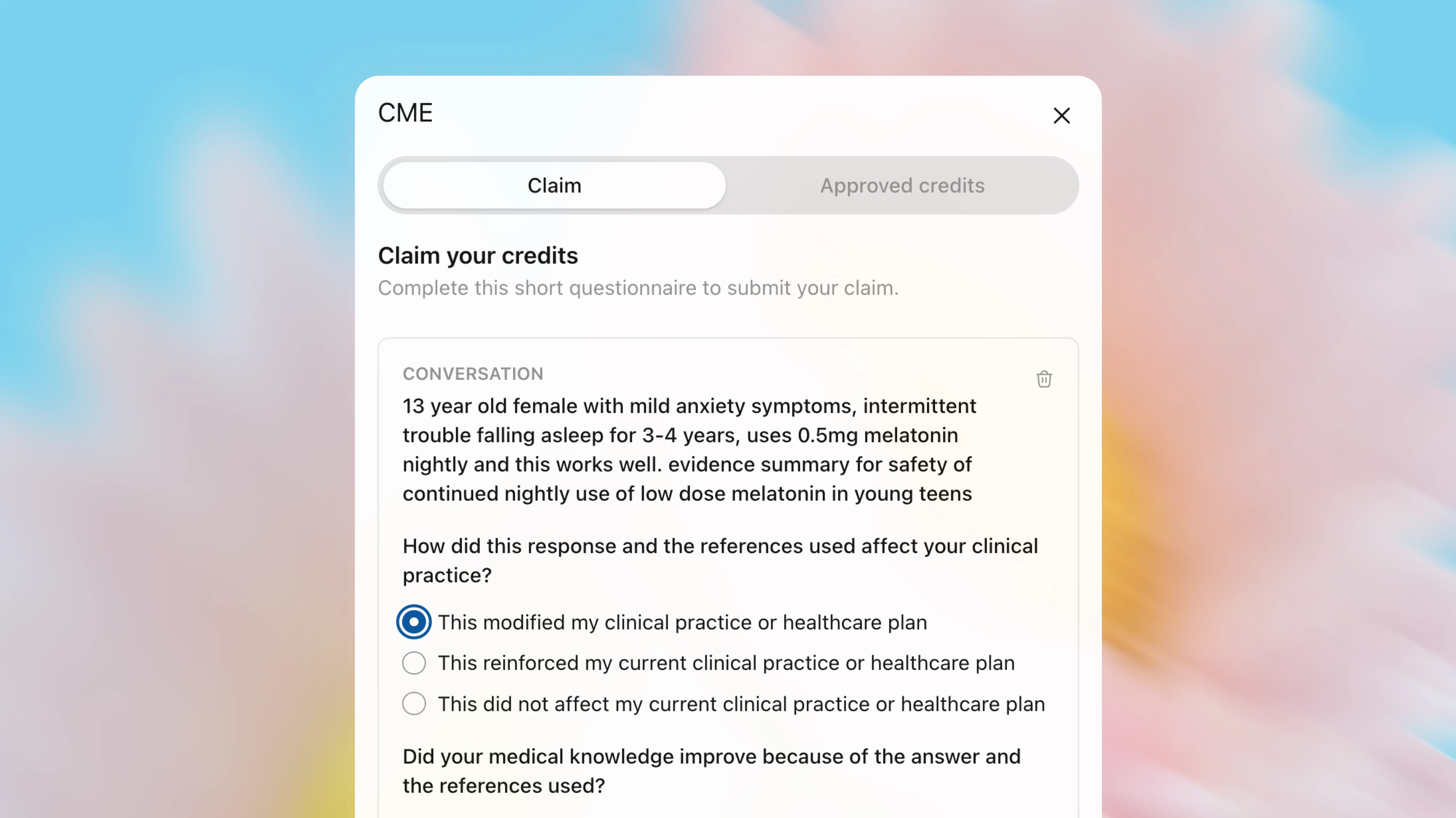 Continuing medical education