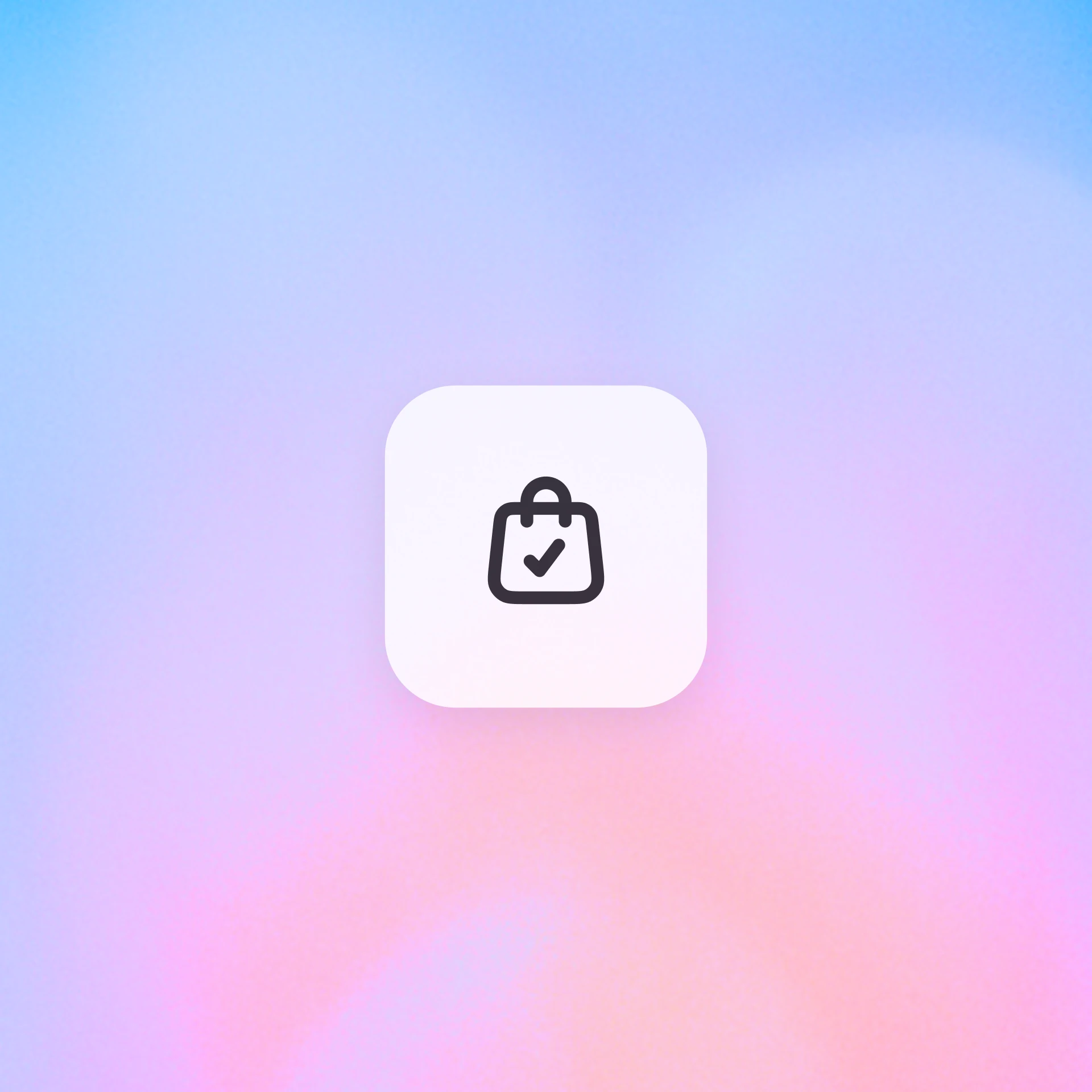 Icon of a receipt on a gradient background, representing shopping or transaction history within an app.
