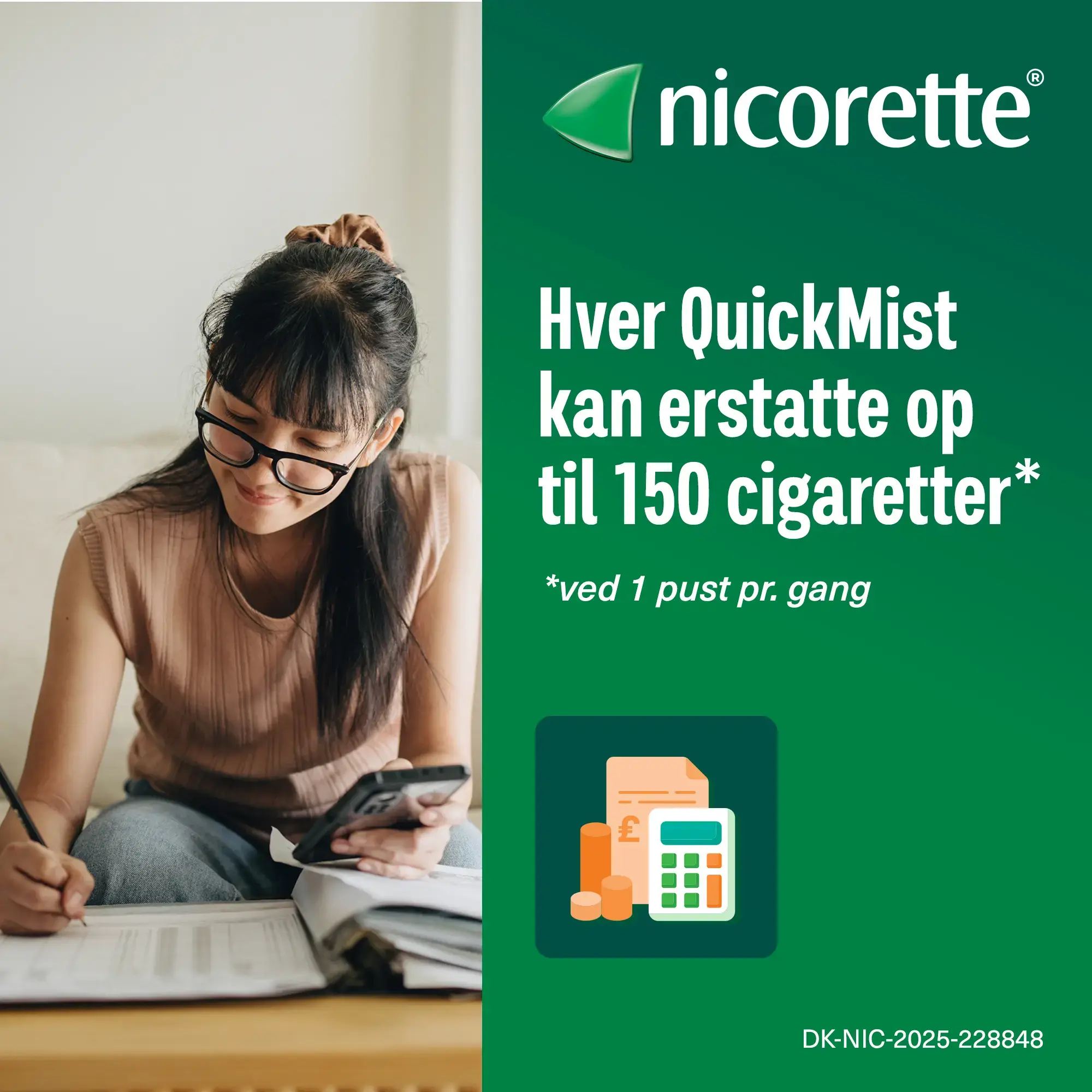 Nicorette QuickMist lindrer akut rygetrang