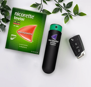 Kombinationsbehandling med Nicorette. Nicorette Quickmist og Nicorette Invisi depotplaster