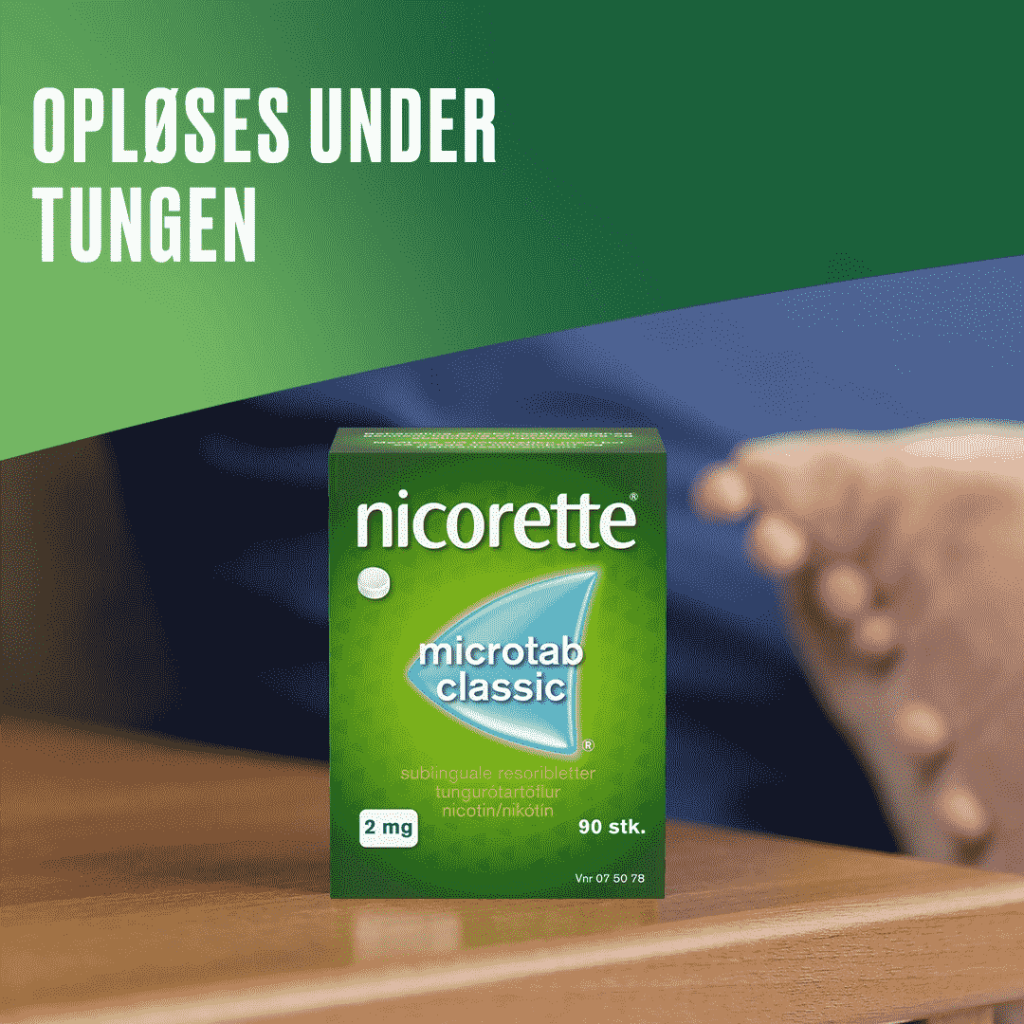 Nicorette microtab opløses under tungen 