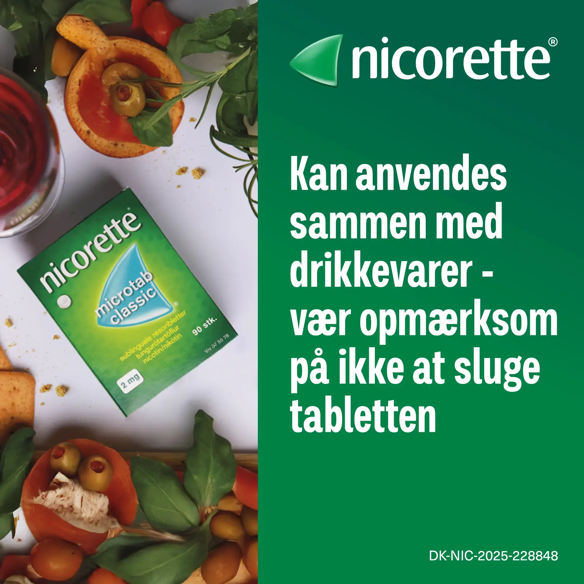 Nicorette microtab opløses under tungen 
