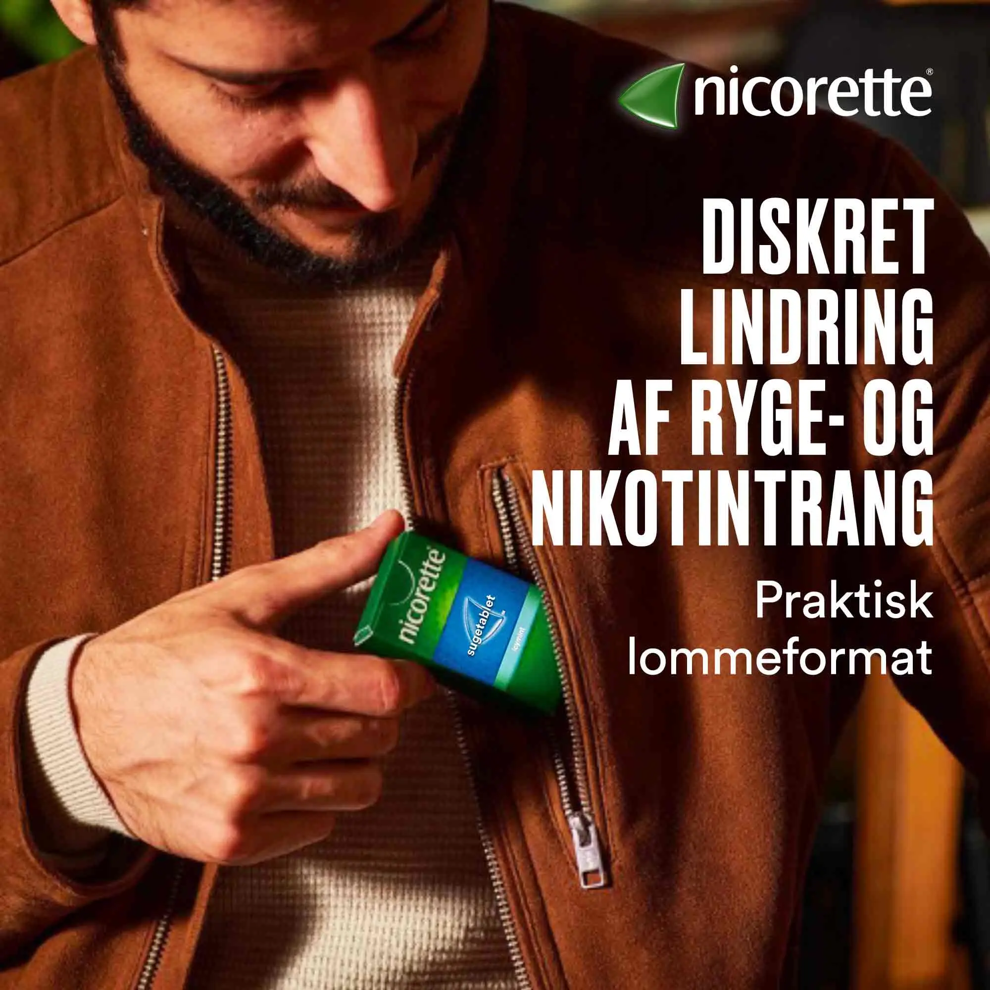 Nicorette sugetabletter passer i lommen