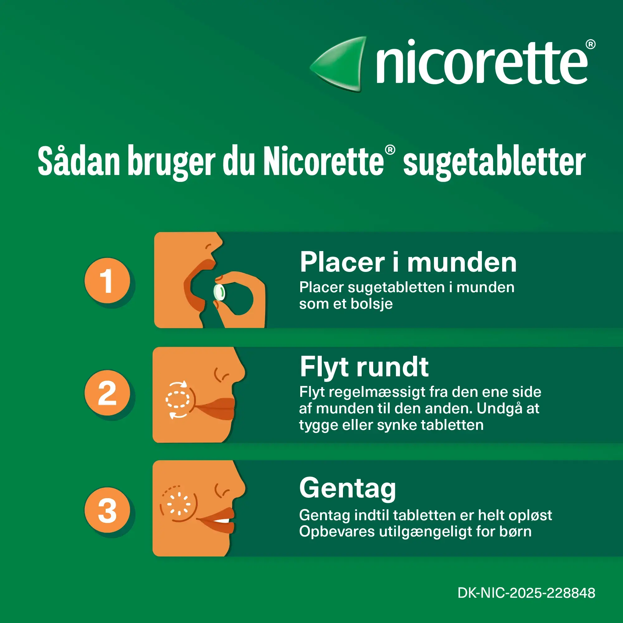 Sådan bruges Nicorette sugetabletter