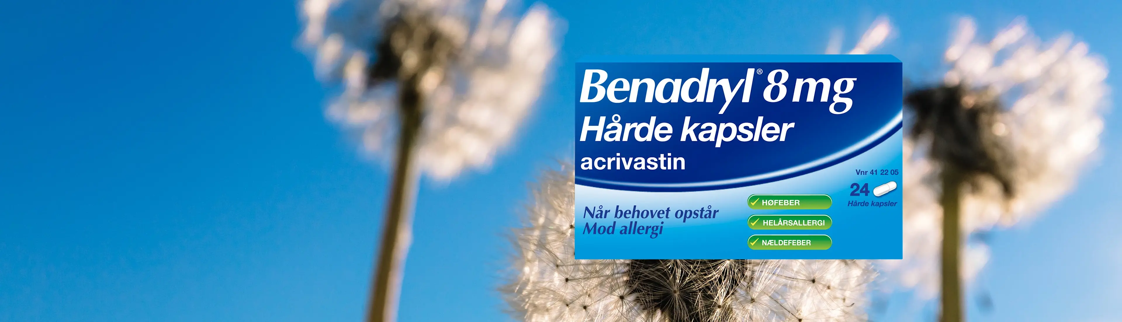 Benadryl 8mg Hårde kapsler acrivastin