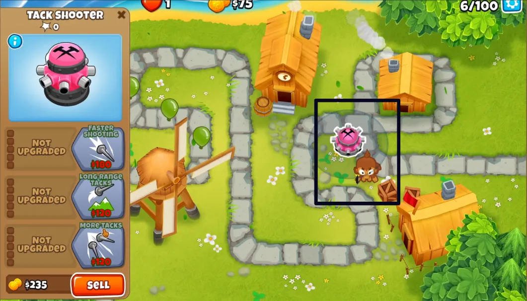 Town Center Tack Shooter and Dart Monkey on Impoppable