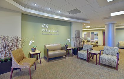 The lobby at a Pickup Family Neurosciences care facility