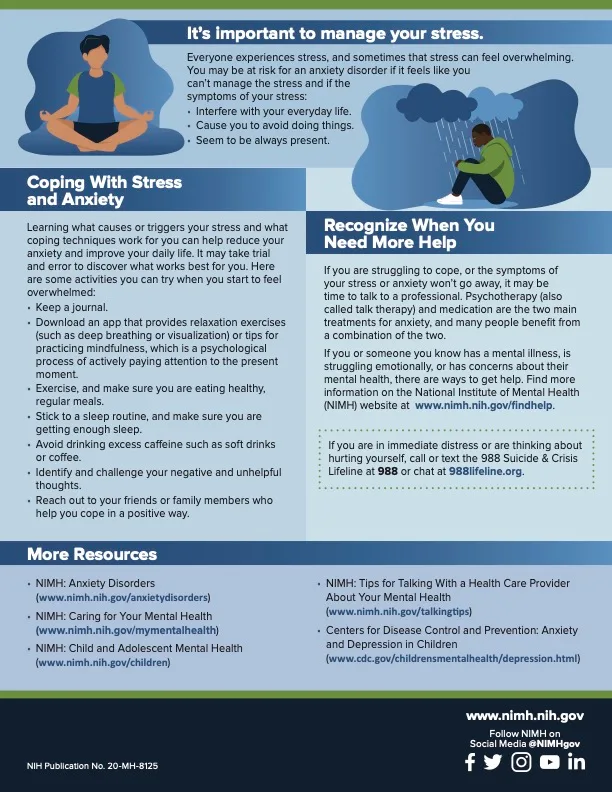 Ways to cope with your stress and anxiety